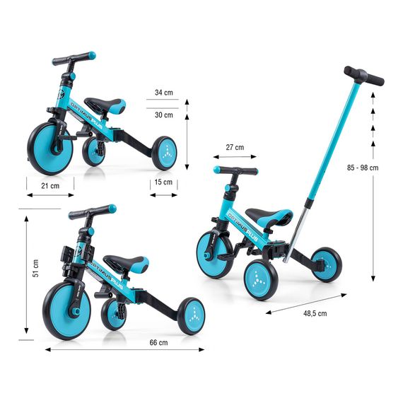 Milly Mally kolo 4v1 Optimus Plus Blue, Kolor: Blue, 6 zdjęcie
