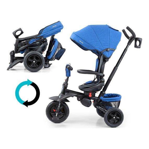 Milly Mally tříkolka Stanley Rubber Navy-Black, Kolor: Navy-Black, 7 zdjęcie