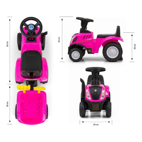 Milly Mally odrážedlo traktor New Holland T7 Pink, Kolor: Pink, 11 zdjęcie