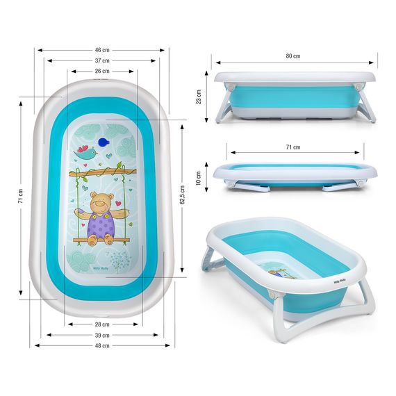 Milly Mally skládací vanička Aqua Blue, Kolor: Blue, 3 zdjęcie