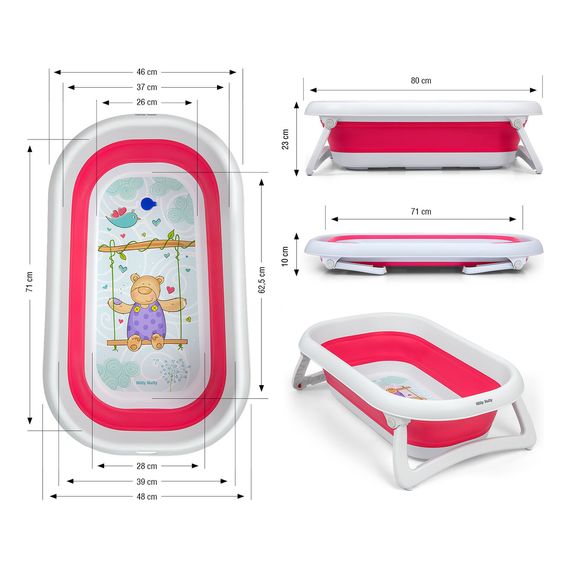 Milly Mally skládací vanička Aqua Pink, Kolor: Pink, 3 zdjęcie