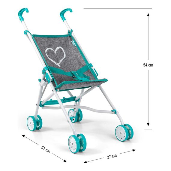 Milly Mally kočárek pro panenky Julia Prestige Mint, Kolor: Mint, 8 zdjęcie