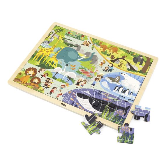 Viga puzzle na podkładce 48 elementów Poznajemy ZOO