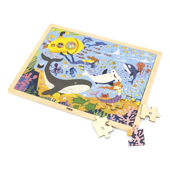 Viga puzzle na podkłądce 48 elementów Poznajemy morze i jego mieszkańców, 2 zdjęcie