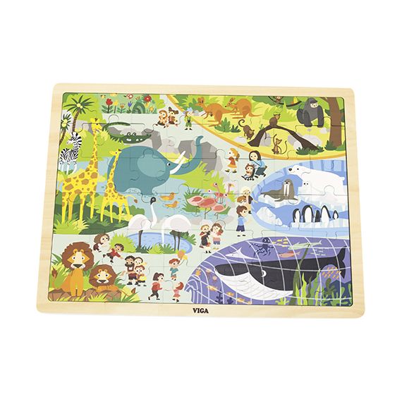 Viga puzzle na podkładce 48 elementów Poznajemy ZOO, 3 zdjęcie