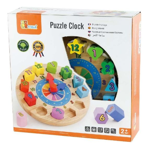 Viga edukacyjny Zegar sorter kształtów