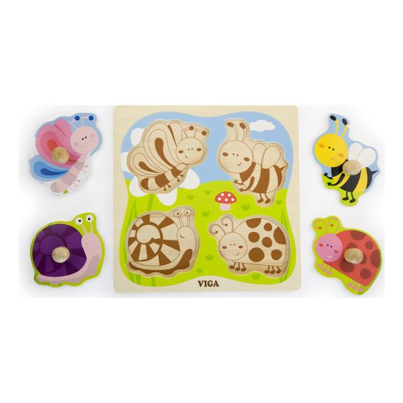 Viga puzzle na podkładce Owady