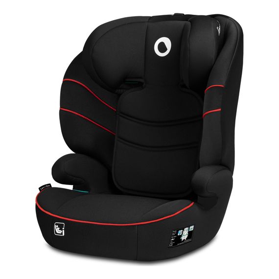 Lionelo Lars i-Size – autosedačka pro starší děti (100–150 cm | 15–36 kg | 4–12 let), Kolor: Sporty Black Red
