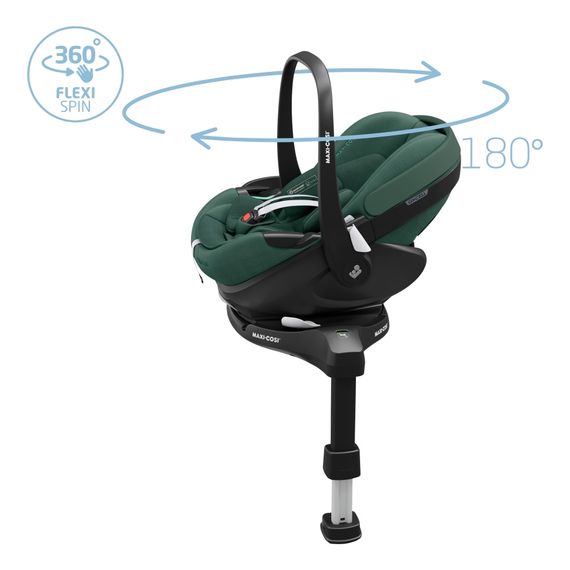 Maxi-Cosi Pebble 360 Pro2 s bází FamilyFix 360 Pro – vajíčko i-Size (40–87 cm | 0–13 kg | 0–1,5 roku), Baza: FamilyFix 360° Pro, Kolor: Essential Green, 15 zdjęcie