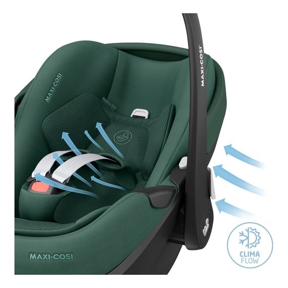 Maxi-Cosi Pebble 360 Pro2 s bází FamilyFix 360 Pro – vajíčko i-Size (40–87 cm | 0–13 kg | 0–1,5 roku), Baza: FamilyFix 360° Pro, Kolor: Essential Green, 18 zdjęcie