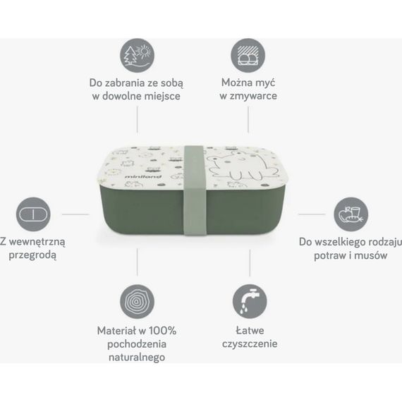 Miniland svačinový box ECO-friendly 1L Žabka, 3 zdjęcie