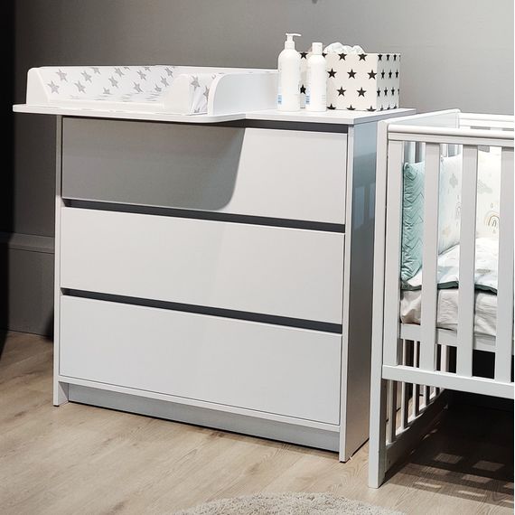 Veres Bern 900 – dětská komoda (90 cm) – White, Kolor: White, 13 zdjęcie