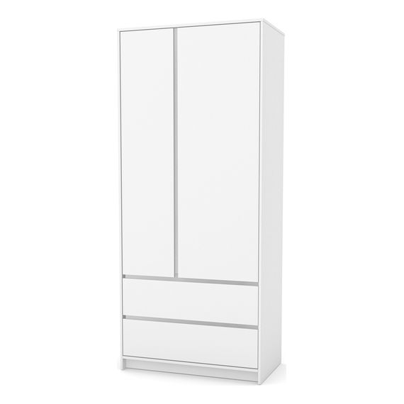 Veres Bern 900 – dětská skříň se zásuvkami, dvoudveřová (90×50,3×207,1 cm) – White, Kolor: White
