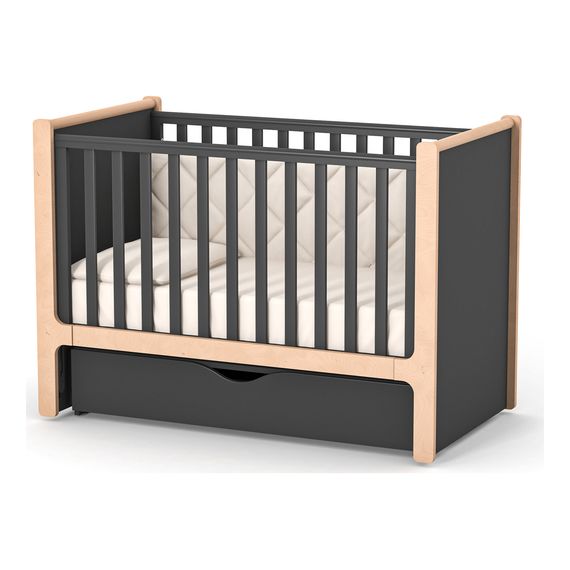 Veres - Pendulum Rocking System with Drawer for Nice Cot - Anthracite Natural, Rodzaj: z szufladą, Kolor: Anthracite Natural, image , 3 image