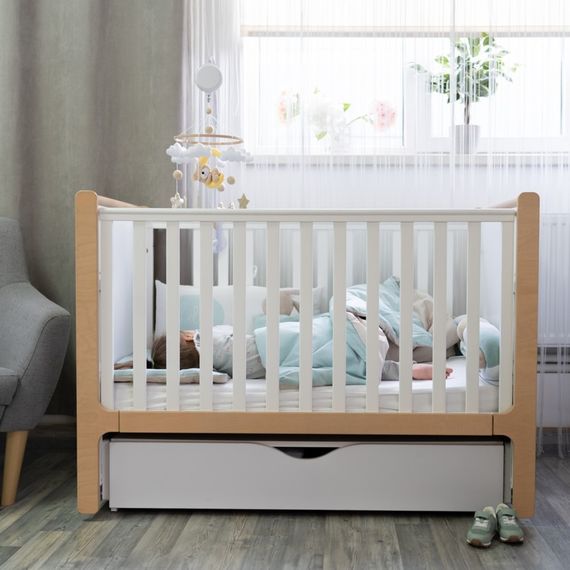 Veres - Pendulum Rocking System with Drawer for Nice Cot - White, Rodzaj: z szufladą, Kolor: White, image , 4 image
