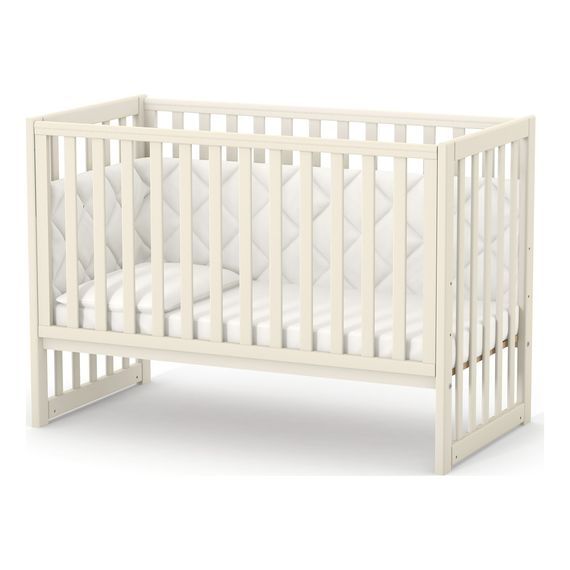 Veres LD13 - Children's Cot with Drop Side and Teething Rail (120x60 cm) - Beige, Kolor: Beige, image 