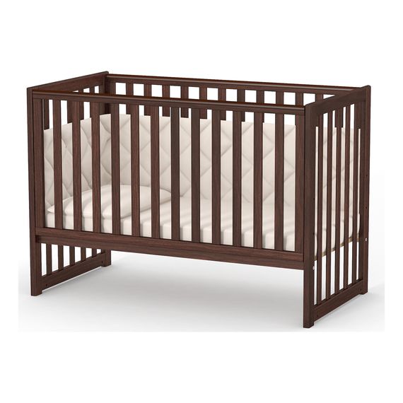 Veres LD13 – dětská postýlka se sklopnou bočnicí a kousátkem (120×60 cm) – Walnut, Kolor: Walnut