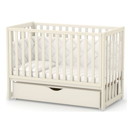 Veres LD13 - Children's Cot with Drop Side and Teething Rail (120x60 cm) - Beige, Kolor: Beige, image , 7 image