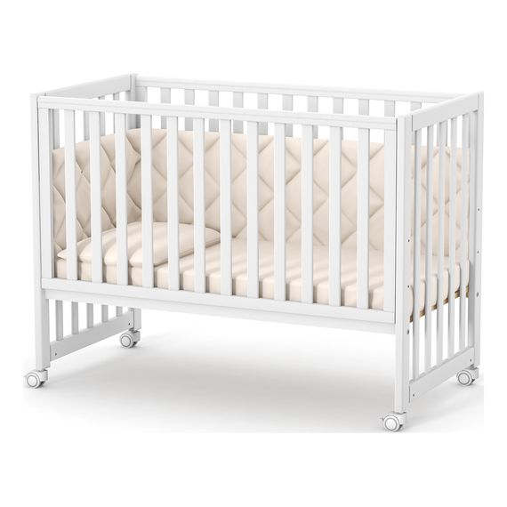 Veres LD13 – dětská postýlka se sklopnou bočnicí a kousátkem (120×60 cm) – White, Kolor: White, 7 zdjęcie