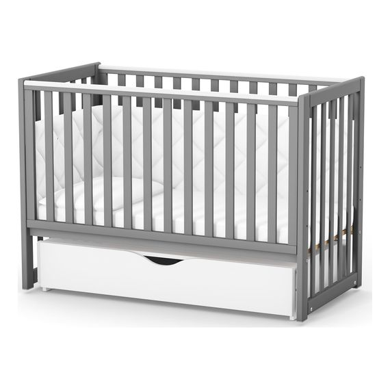 Veres LD13 - Children's Cot with Drop Side and Teething Rail (120x60 cm) - Graphite, Kolor: Graphite, image , 8 image