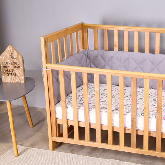 Veres LD13 – dětská postýlka se sklopnou bočnicí a kousátkem (120×60 cm) – Organic, Kolor: Organic, 12 zdjęcie