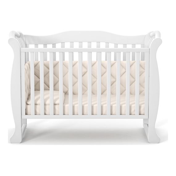Veres LD19 – dětská postýlka se sklopnou bočnicí a kousátkem (120×60 cm) – White, Kolor: White, 6 zdjęcie