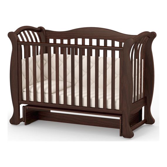 Veres LD19 – dětská postýlka se sklopnou bočnicí a kousátkem (120×60 cm) – Walnut, Kolor: Walnut, 6 zdjęcie
