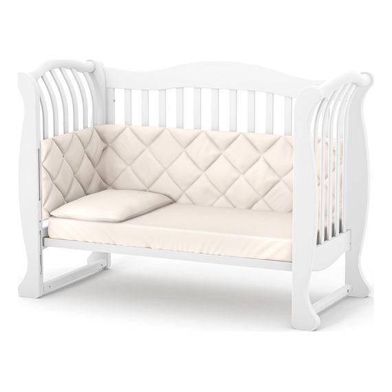 Veres LD19 – dětská postýlka se sklopnou bočnicí a kousátkem (120×60 cm) – White, Kolor: White, 11 zdjęcie