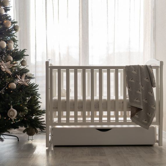 Veres LD6 – dětská postýlka se sklopnou bočnicí a kousátkem (120×60 cm) – White, Kolor: White, 7 zdjęcie