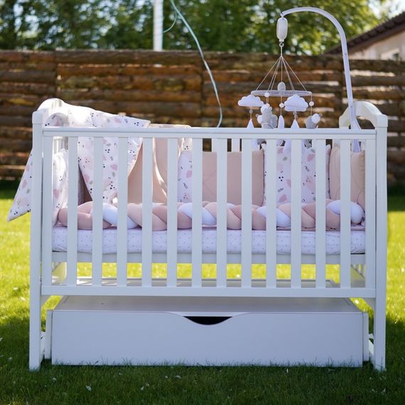 Veres LD6 – dětská postýlka se sklopnou bočnicí a kousátkem (120×60 cm) – White, Kolor: White, 17 zdjęcie