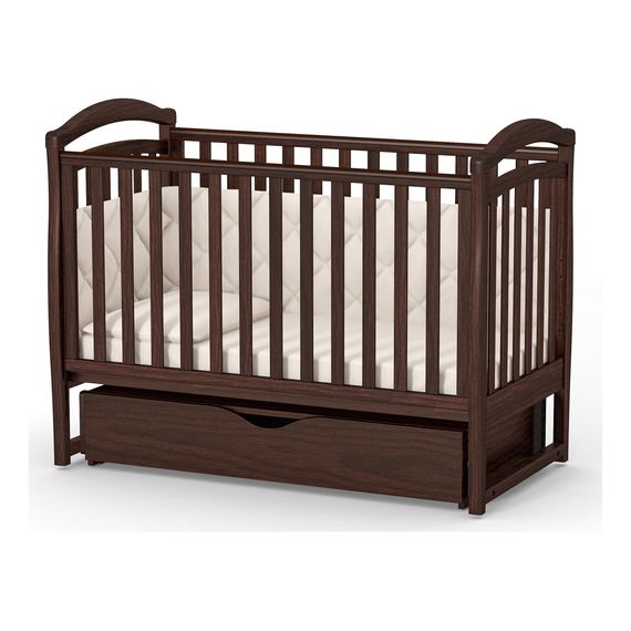 Veres LD6 – dětská postýlka se sklopnou bočnicí a kousátkem (120×60 cm) – Walnut, Kolor: Walnut, 6 zdjęcie