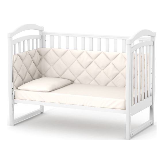 Veres LD6 – dětská postýlka se sklopnou bočnicí a kousátkem (120×60 cm) – White, Kolor: White, 23 zdjęcie