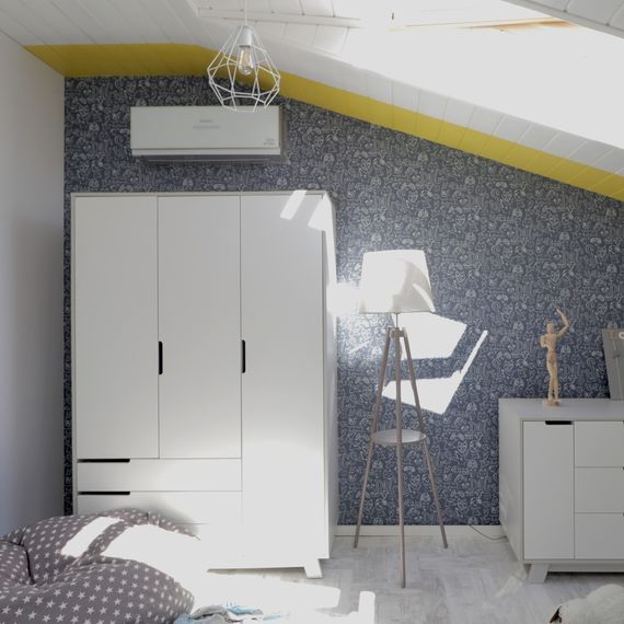 Veres Manhattan 1200 – dětská skříň se zásuvkami (120×47×182,5 cm) – White Grey, Rozmiar: 120 cm, Rodzaj: szafa z szufladami, Kolor: White Grey, 5 zdjęcie