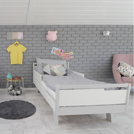 Veres Manhattan 190 – mládežnická postel (190×80 cm) – White Grey, Rozmiar: 190x80 cm, Kolor: White Grey, 4 zdjęcie