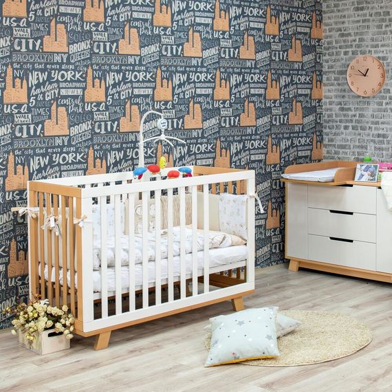 Veres Manhattan – dětská postýlka (120×60 cm) – White Natural, Kolor: White Natural, 11 zdjęcie