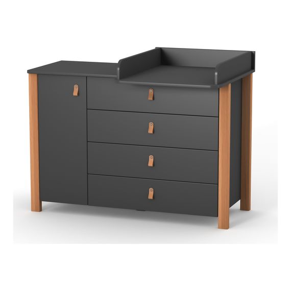 Veres Monaco 1200 – dětská komoda (120 cm) – Anthracite Natural, Rozmiar: 120 cm, Kolor: Anthracite Natural, 10 zdjęcie