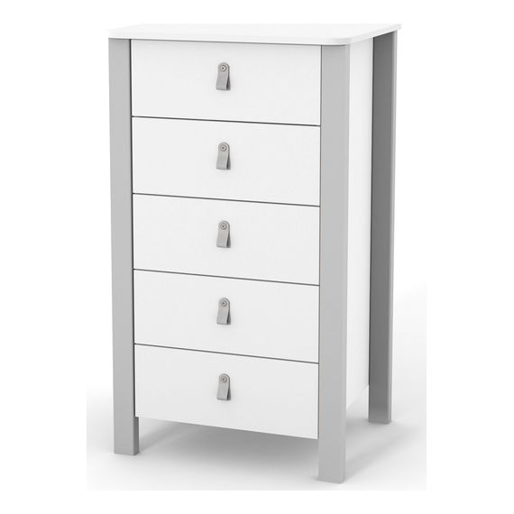 Veres Monaco 600 – dětská komoda, vysoká (60 cm) – White Grey, Rozmiar: 60 cm, Kolor: White Grey