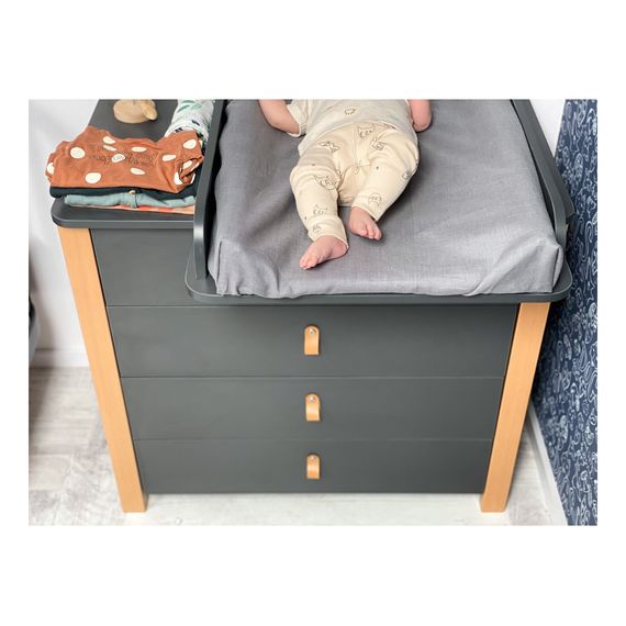Veres Monaco 900 – dětská komoda (90 cm) – Anthracite Natural, Rozmiar: 90 cm, Kolor: Anthracite Natural, 16 zdjęcie