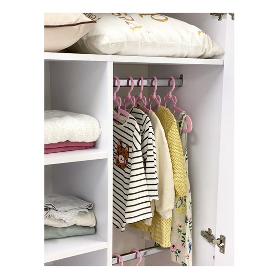 Veres Monaco 960 Two-Door Children's Wardrobe (96x47x180 cm) White Natural, Rodzaj: dwudrzwiowa, Kolor: White Natural, image , 12 image