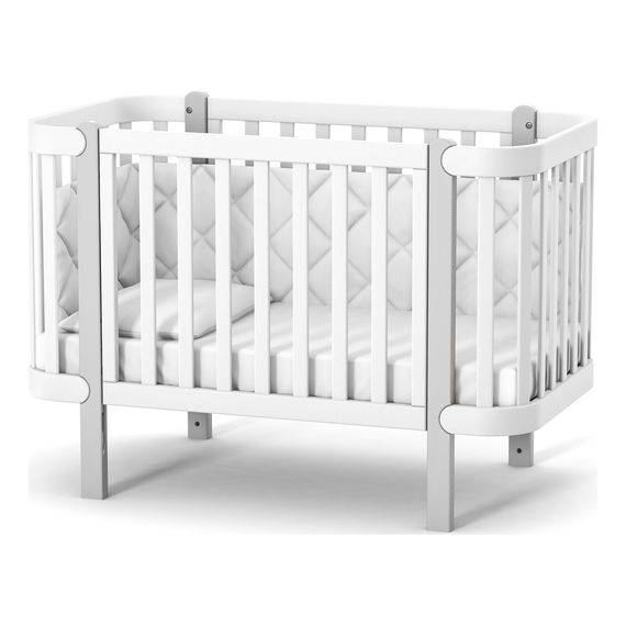 Veres Monaco – postýlka se sklopnou bočnicí (120×60 cm), verze mini (80×60 cm) – White Grey, Rozmiar: 80x60 lub 120x60 cm, Kolor: White Grey, 8 zdjęcie