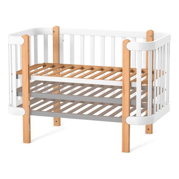 Veres Monaco – postýlka se sklopnou bočnicí (120×60 cm), verze mini (80×60 cm) – White Natural, Rozmiar: 80x60 lub 120x60 cm, Kolor: White Natural, 13 zdjęcie