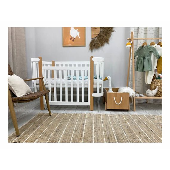 Veres Monaco – dětská postýlka se sklopnou bočnicí (120×60 cm) – White Natural, Rozmiar: 120x60 cm, Kolor: White Natural, 12 zdjęcie