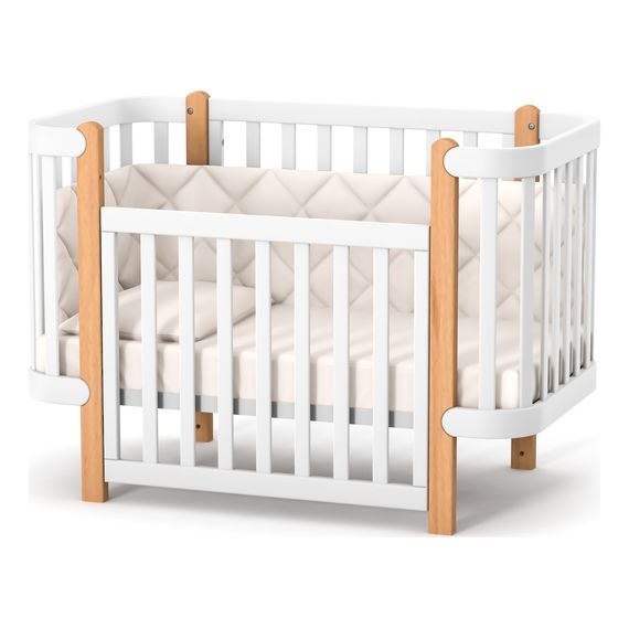 Veres Monaco – dětská postýlka se sklopnou bočnicí (120×60 cm) – White Natural, Rozmiar: 120x60 cm, Kolor: White Natural, 13 zdjęcie