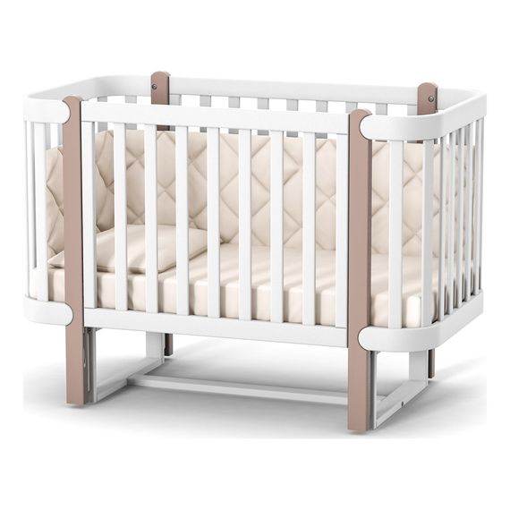 Veres Monaco – dětská postýlka se sklopnou bočnicí (120×60 cm) – Cappuccino White, Rozmiar: 120x60 cm, Kolor: Cappuccino White, 9 zdjęcie