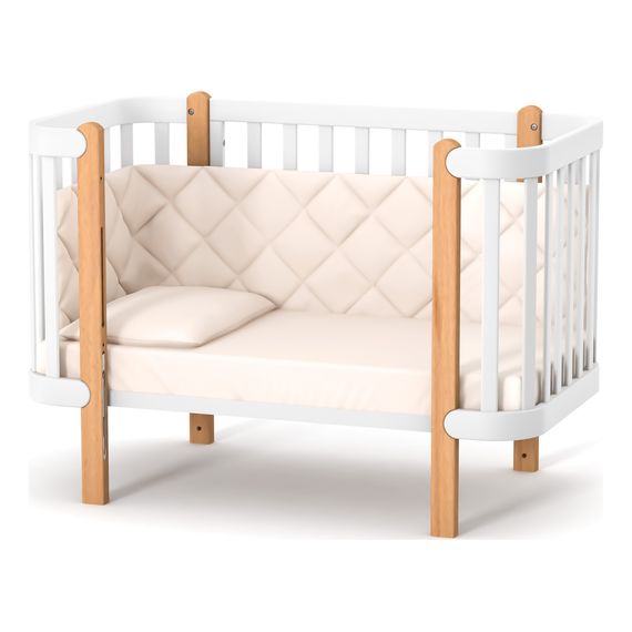 Veres Monaco – dětská postýlka se sklopnou bočnicí (120×60 cm) – White Natural, Rozmiar: 120x60 cm, Kolor: White Natural, 17 zdjęcie