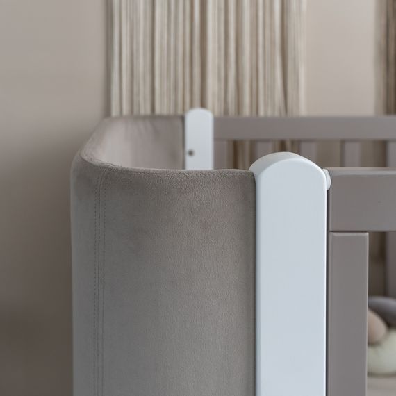 Veres Monaco Velour – čalouněná postýlka s pohyblivou bočnicí (120 × 60 cm) – Velour Cappuccino White, Rozmiar: 120x60 cm, Kolor: Velour Cappuccino White, 16 zdjęcie
