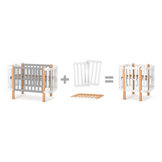 Veres – sada pro přestavbu na kolébku k postýlce Veres Monaco (80×60 cm) – White, Kolor: White, 4 zdjęcie