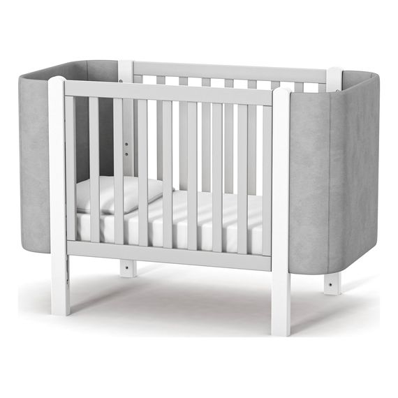 Veres Monaco Velour – postýlka se sklopnou bočnicí (120×60 cm), verze mini (80×60 cm) – Velour Grey White, Rozmiar: 80x60 lub 120x60 cm, Kolor: Velour Grey White, 14 zdjęcie