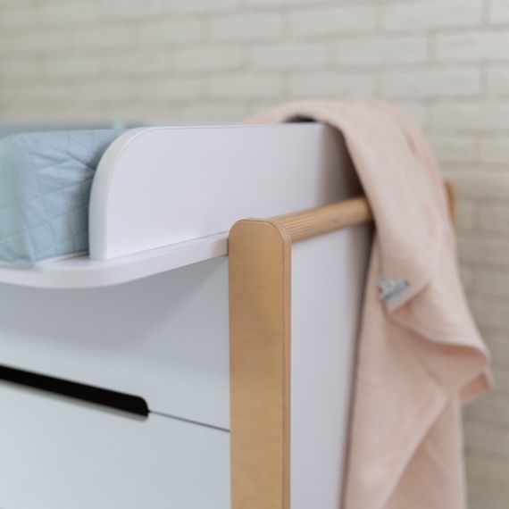 Veres Nice 900 – dětská komoda (90 cm) – White Natural, Kolor: White Natural, 6 zdjęcie