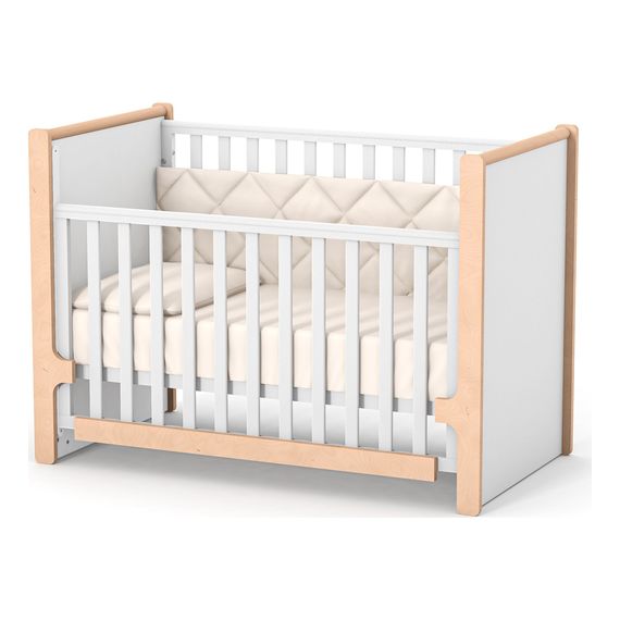 Veres Nice – dětská postýlka s pohyblivou bočnicí (120×60 cm) – White Natural, Kolor: White Natural, 8 zdjęcie